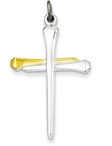 Sterling Silver & Vermeil Nail Cross Pendant