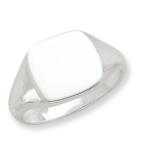 Sterling Silver Men's Square Solid Back Signet Ring