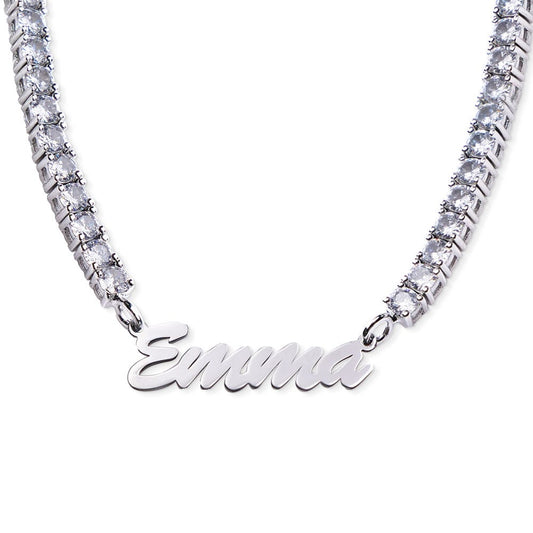 Personalized & Exclusive CZ Nameplate Necklace