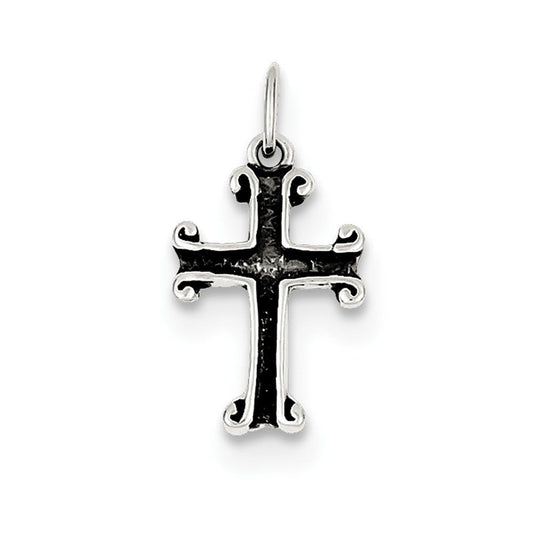 Sterling Silver Antiqued Cross Charm