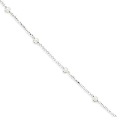 Sterling Silver Cultured Pearl Children's Bracelet