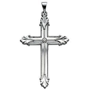 14K White Gold CROSS PENDANT