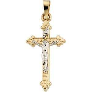 TWO TONE CRUCIFIX PENDANT