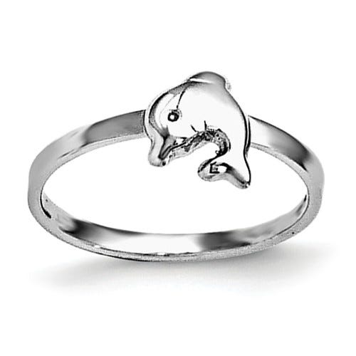 Sterling Silver Plated Children's Polished Dolphin Ring