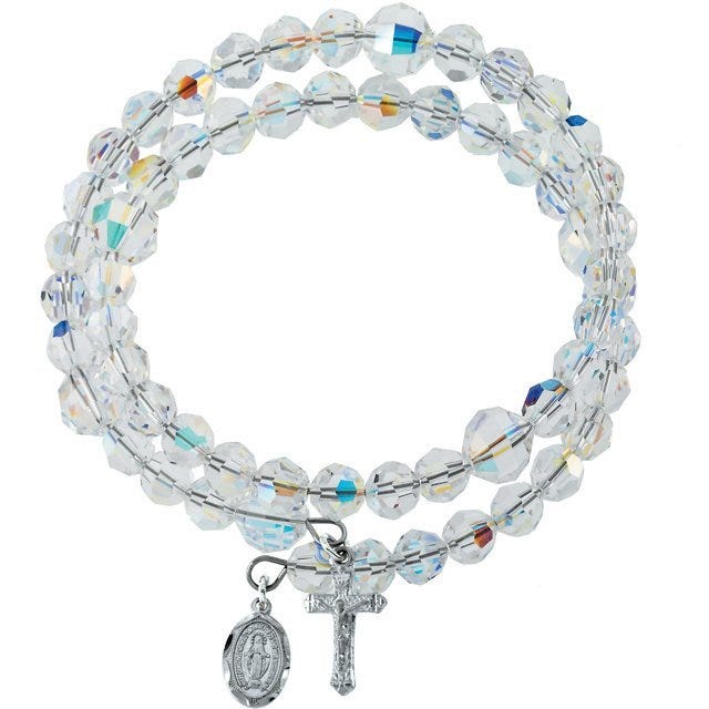 Swarovski Crystal Wrap Rosary Bracelet - Sterling Silver
