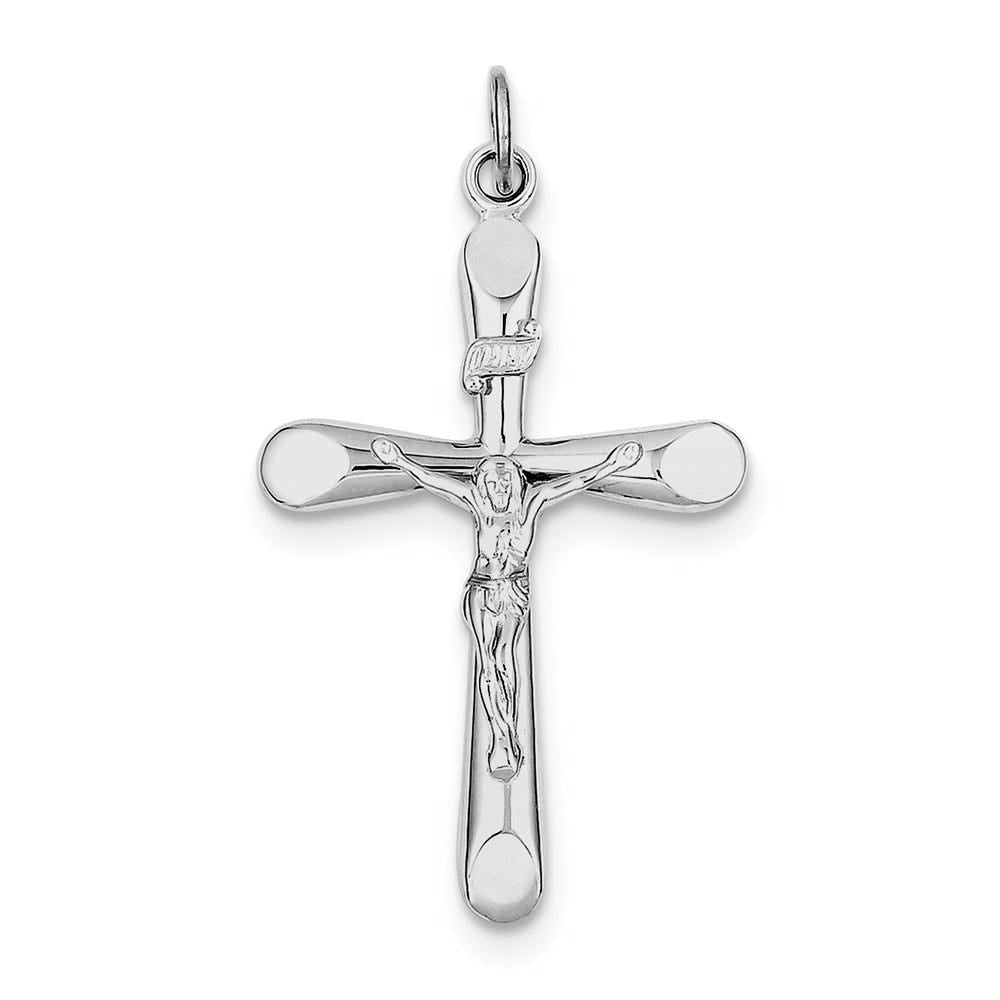 Sterling Silver Rhodium-plated INRI Crucifix Pendant