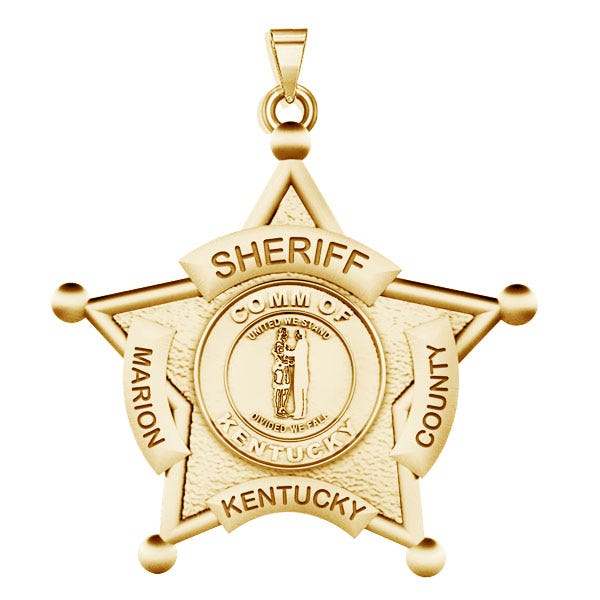 Personalized 5-Point Star Kentucky Sheriff Badge with Rank & Dept.