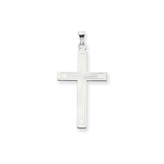 14k White Gold Cross Pendant