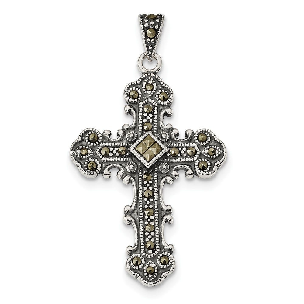 Sterling Silver Marcasite Cross Pendant