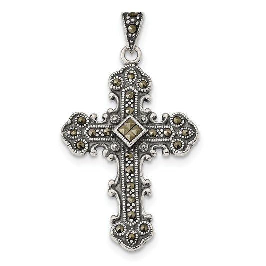 Sterling Silver Marcasite Cross Pendant