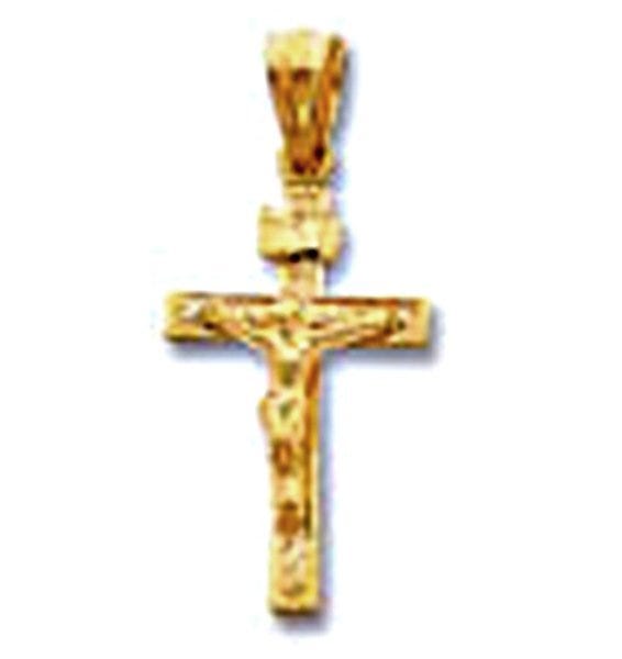 14k Yellow Gold INRI Crucifix Pendant