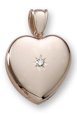 18k Premium Weight Yellow Gold Heart Picture Locket w/ 5pt. Diamond