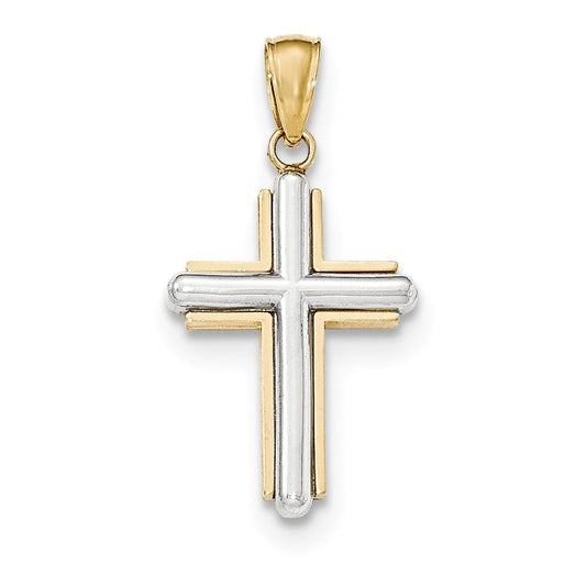 14k Two-tone Cross Pendant