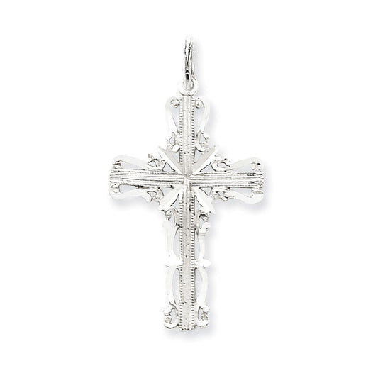 14k White Gold Latin Cross Pendant