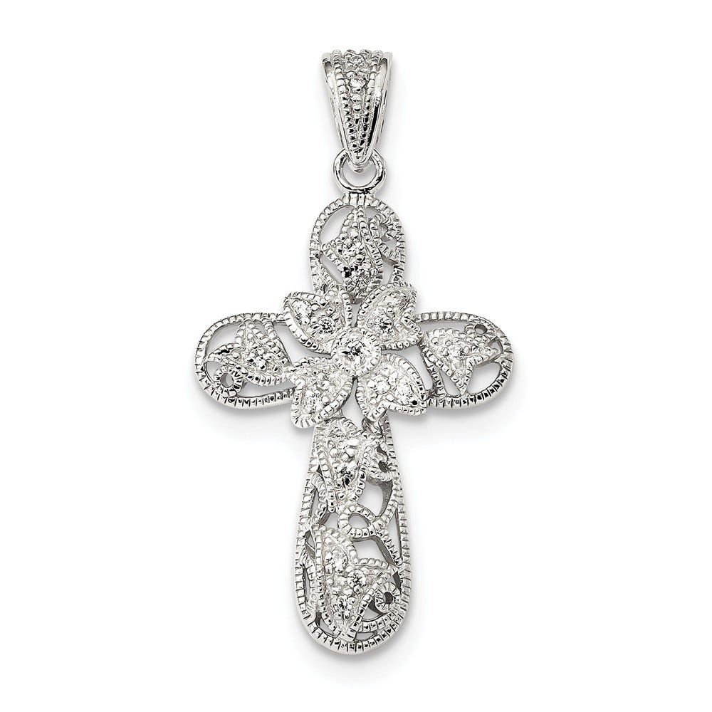 Sterling Silver CZ Cross Pendant
