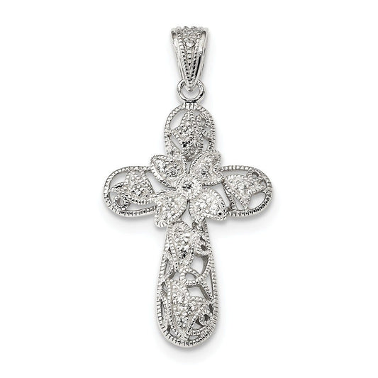 Sterling Silver CZ Cross Pendant