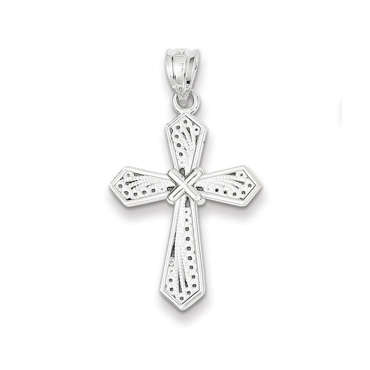 14k White Gold Passion Cross Pendant