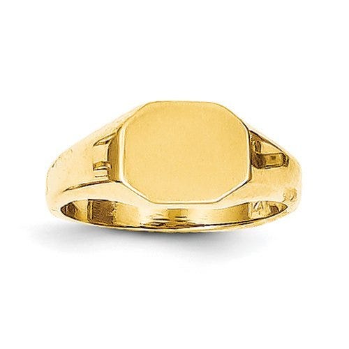 14K Gold Boy's Octagon Signet Ring