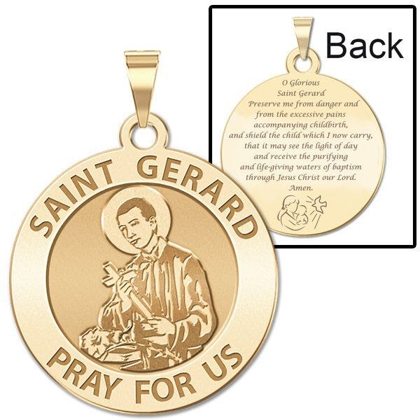 Saint Gerard Round "Expecting Mother" Prayer Double Sided Religious Medal