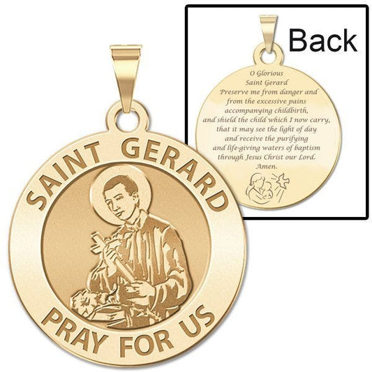 Saint Gerard Round "Expecting Mother" Prayer Double Sided Religious Medal
