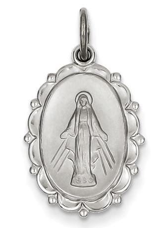 Sterling Silver Oval Miraculous Medal