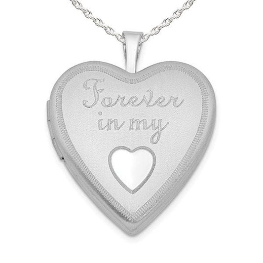 Sterling Silver " Forever in my Heart " Heart Photo Locket