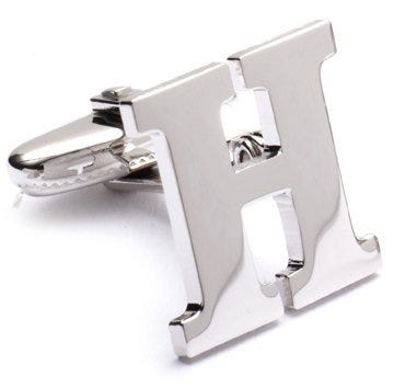 Genuine Sterling Silver Letter "H" Cufflinks