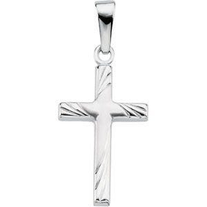 14K White Gold CROSS PENDANT