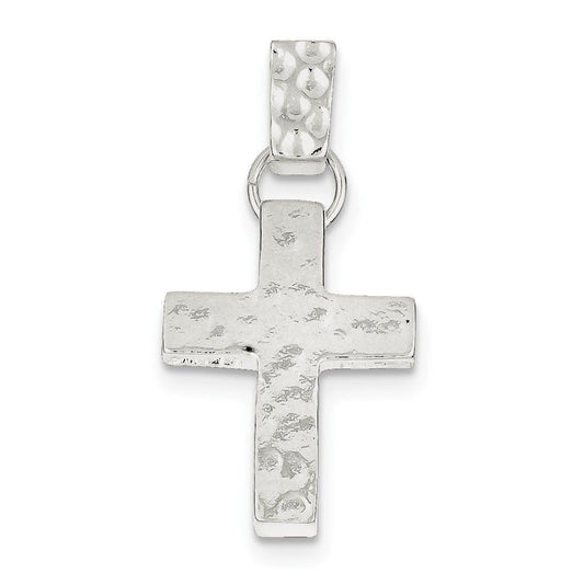 Sterling Silver Hammered Latin Cross Pendant