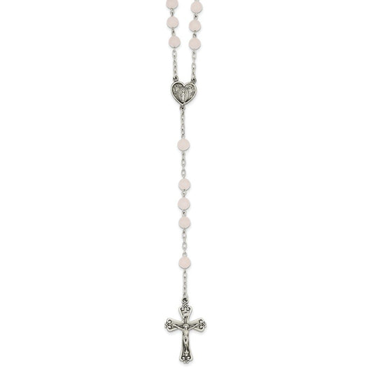 Sterling Silver & Rose Quartz Rosary
