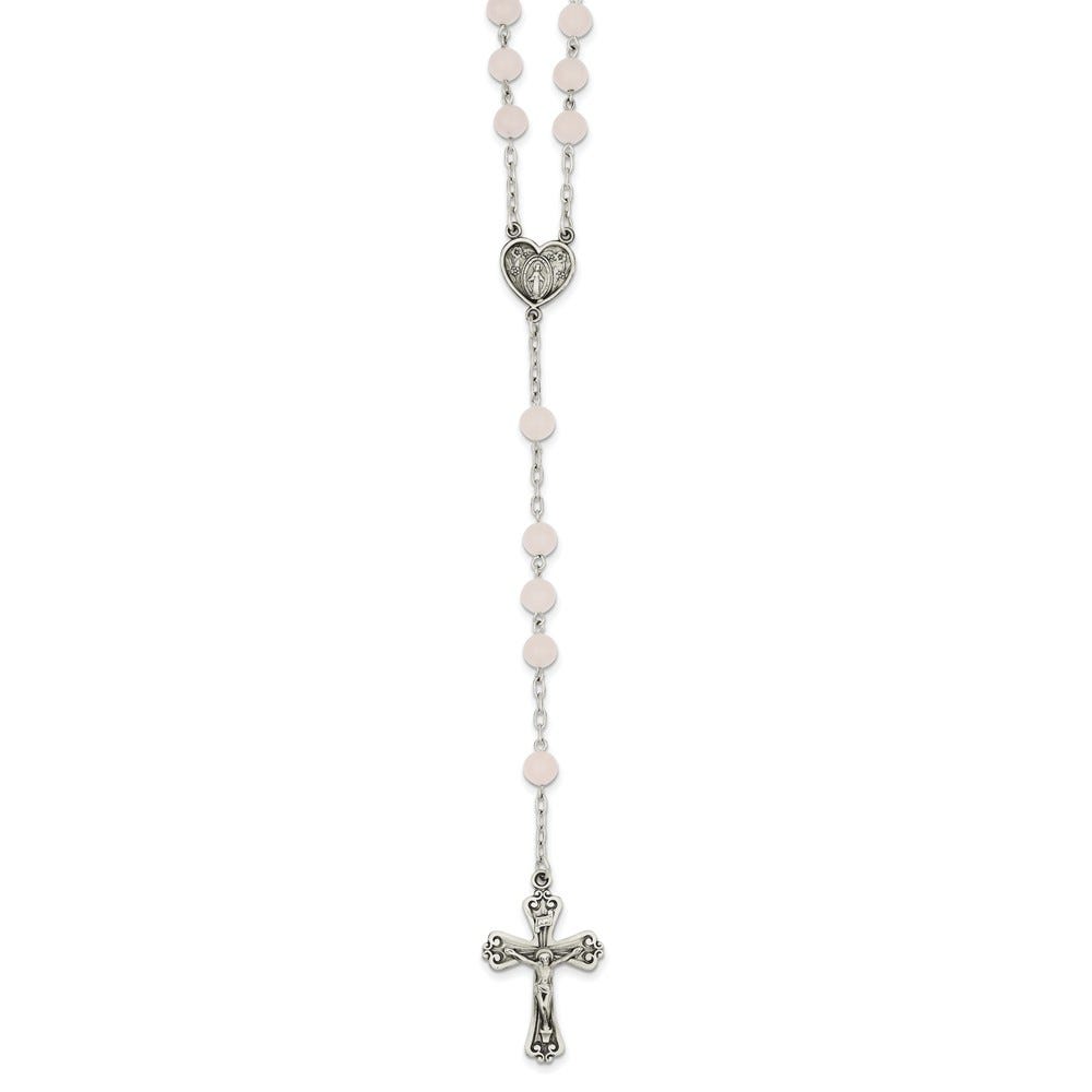 Sterling Silver & Rose Quartz Rosary
