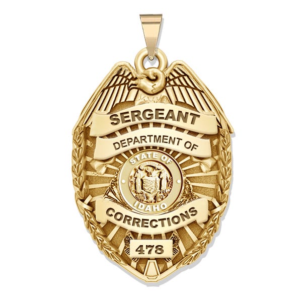 Personalized Idaho Corrections Badge with Your Rank, Number & Department