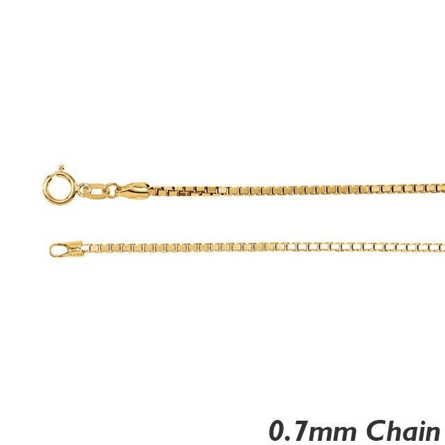 14K Yellow Gold  0.7mm Box Chain