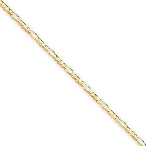 14k 3mm Concave Figaro Link Chain