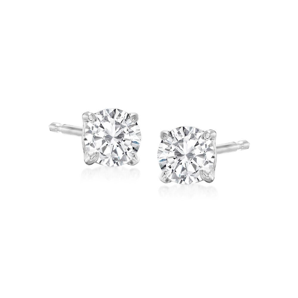 Pair of 5mm April Birthstone Cubic Zirconia Stud Earrings