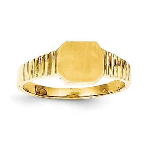 14K Gold Boy's Square Signet Ring