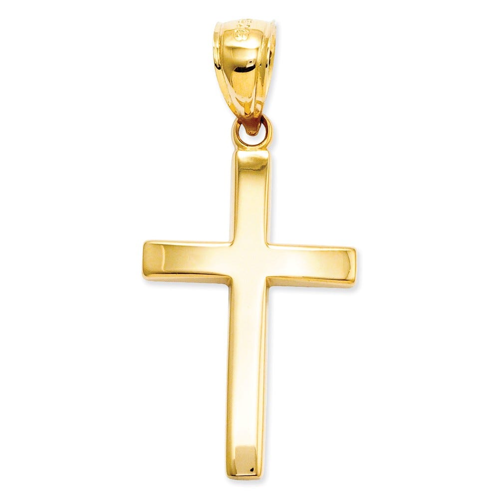 14k Polished Cross Charm