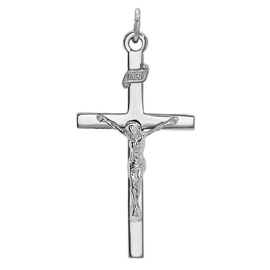 Sterling Silver High Polished Crucifix Pendant