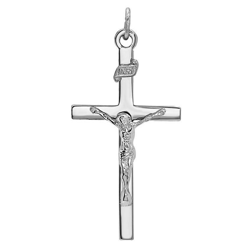Sterling Silver High Polished Crucifix Pendant