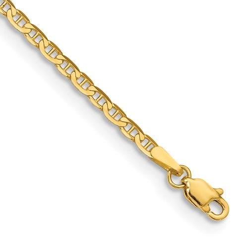 14K Yellow Gold 1.5mm Small Anchor Chain
