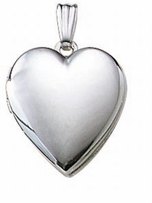 14k White Gold Small Heart Photo Locket