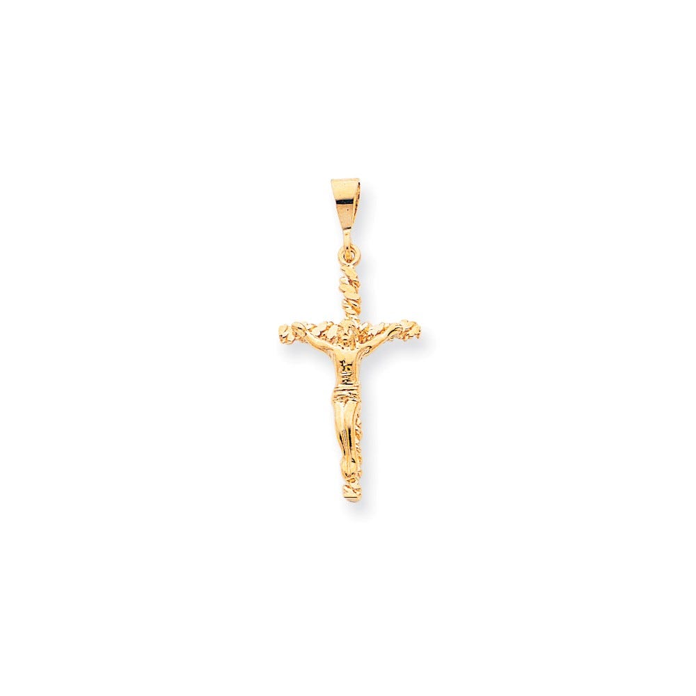 10k Solid Polished Crucifix Pendant