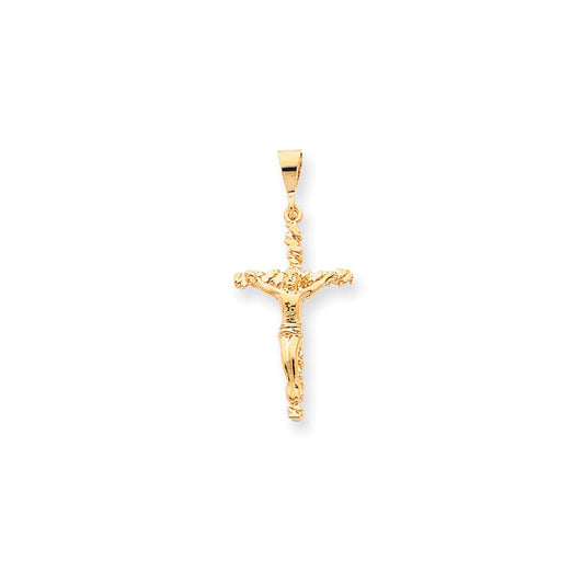 10k Solid Polished Crucifix Pendant