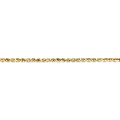 14K Yellow Gold 2.0mm Diamond Cut Flex Rope Chain