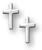 Sterling Silver Cross Children Post Earrings