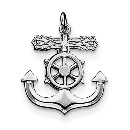 Sterling Silver Rhodium-plated Mariner Cross Pendant