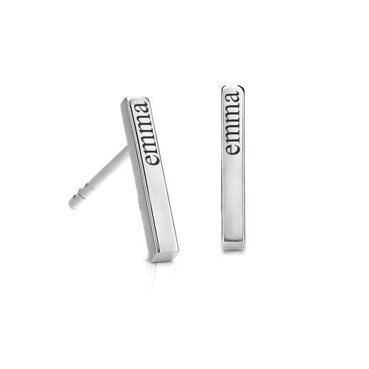 Petite Horizontal Bar Name Earrings