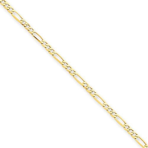 14k Polished Figaro Link Anklet