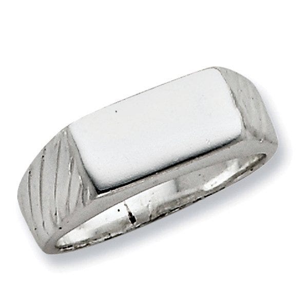 Sterling Silver Women's Rectangle Signet Ring