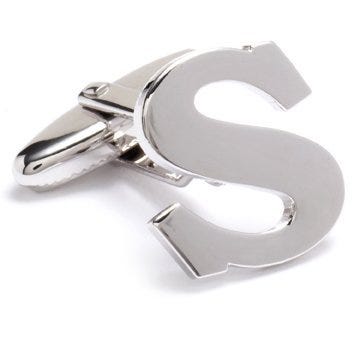 Genuine Sterling Silver Letter "S" Cufflinks